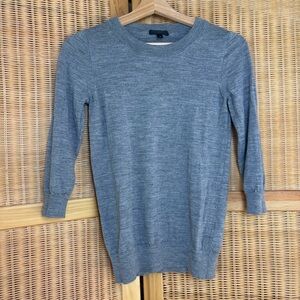 J. Crew Heather Gray merino wool Crewneck Sweater size xs